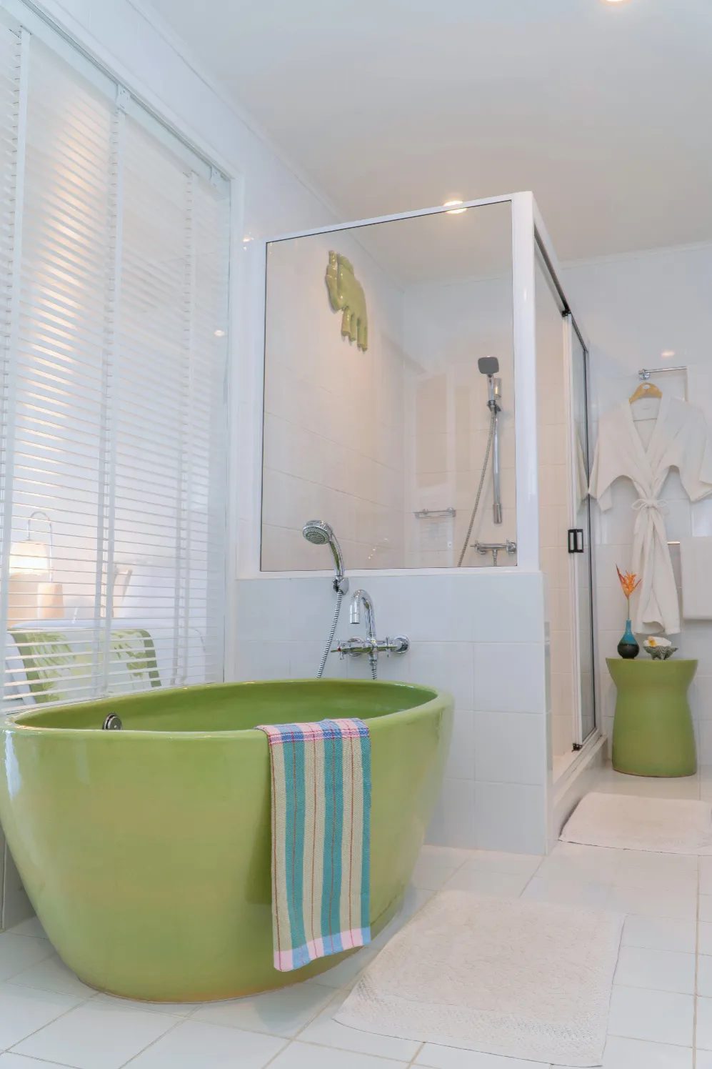 Signature green ceramic soaking tub